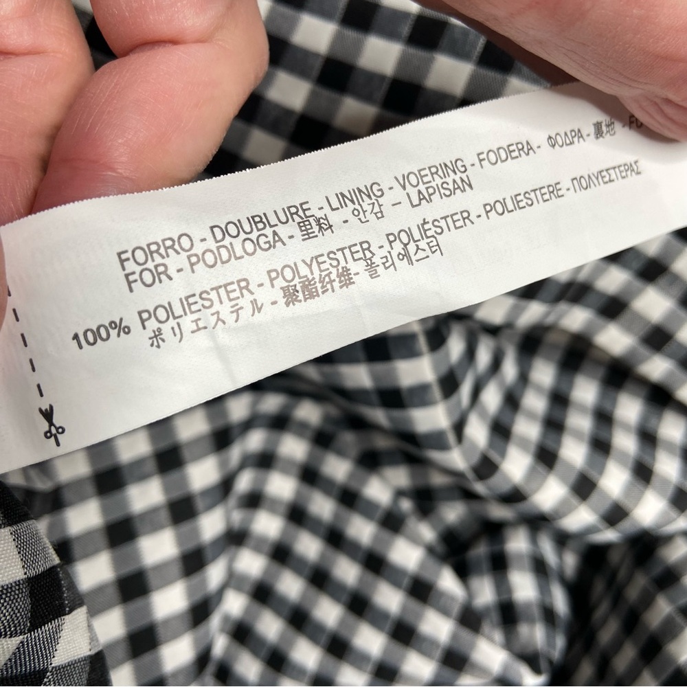 Zara Basic Black and White Gingham Cap Sleeve Min… - image 6